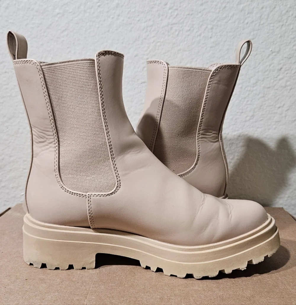 a new day Beige Ankle Booties
